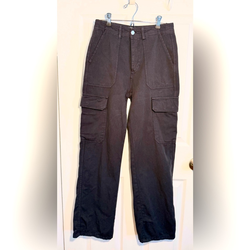 Zara Women’s Navy Twill High Waist Cargo Pants - Size 4 Collegiate Like New!